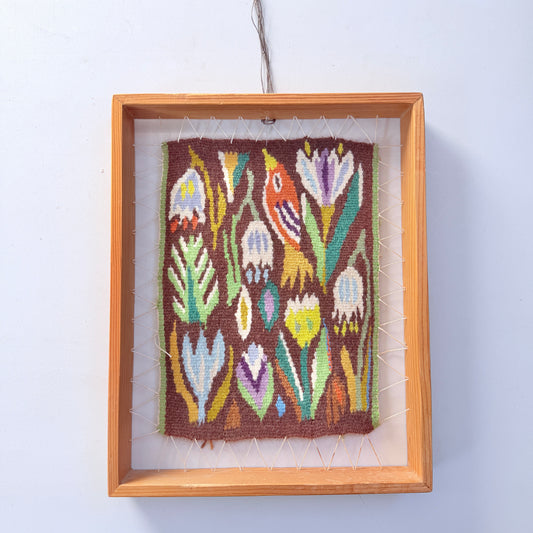 Sweden. Vintage Flemish Handwoven Wallhanging. Flowers.