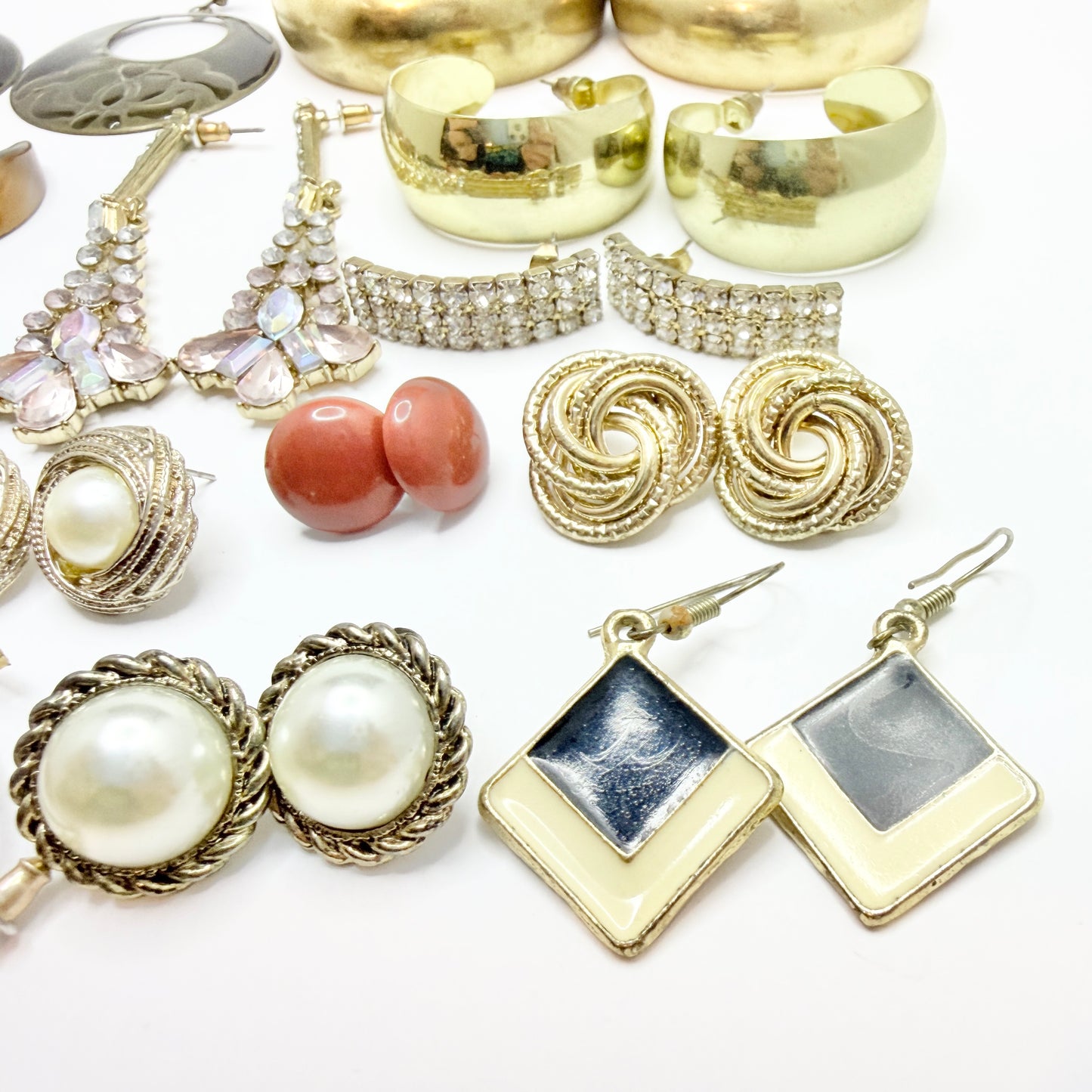 Vintage Costume Jewelry Earrings for Pierced Ears. Job-lot