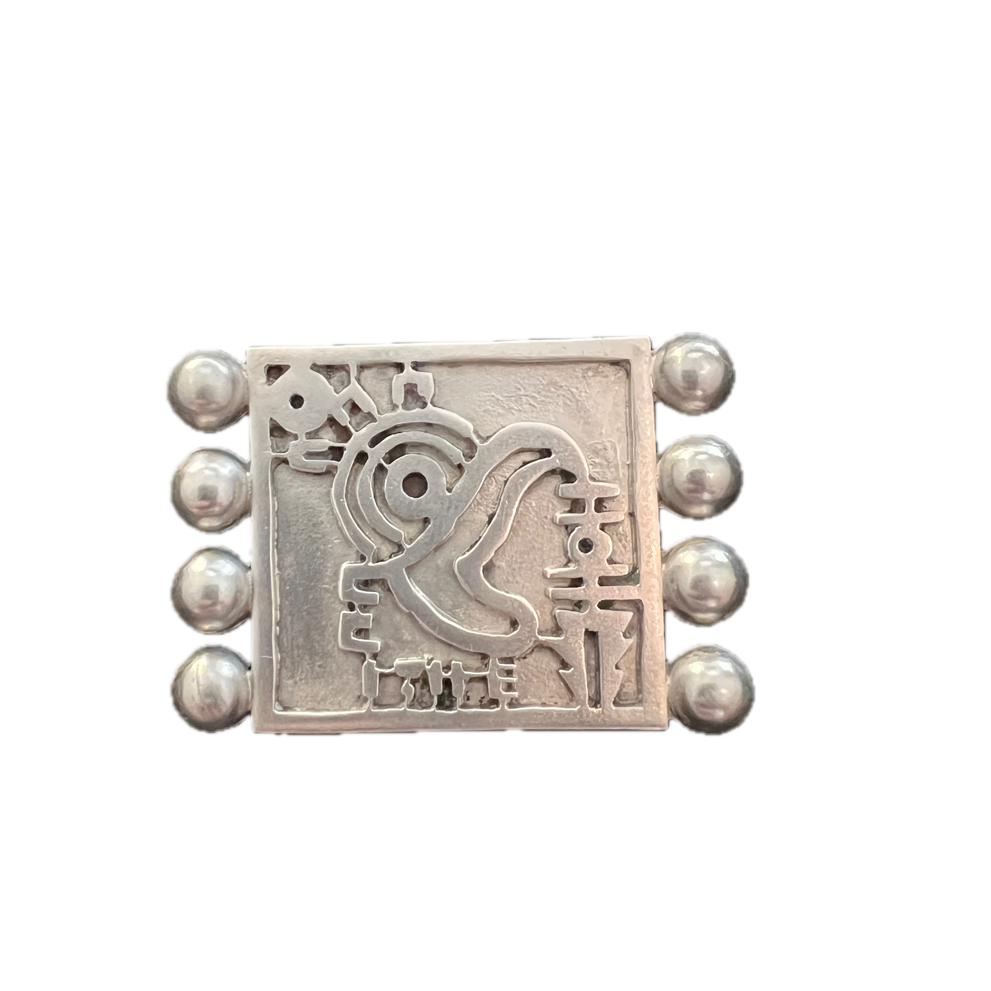 Taxco, Mexico c 1930s. Sterling 980 Silver Brooch.