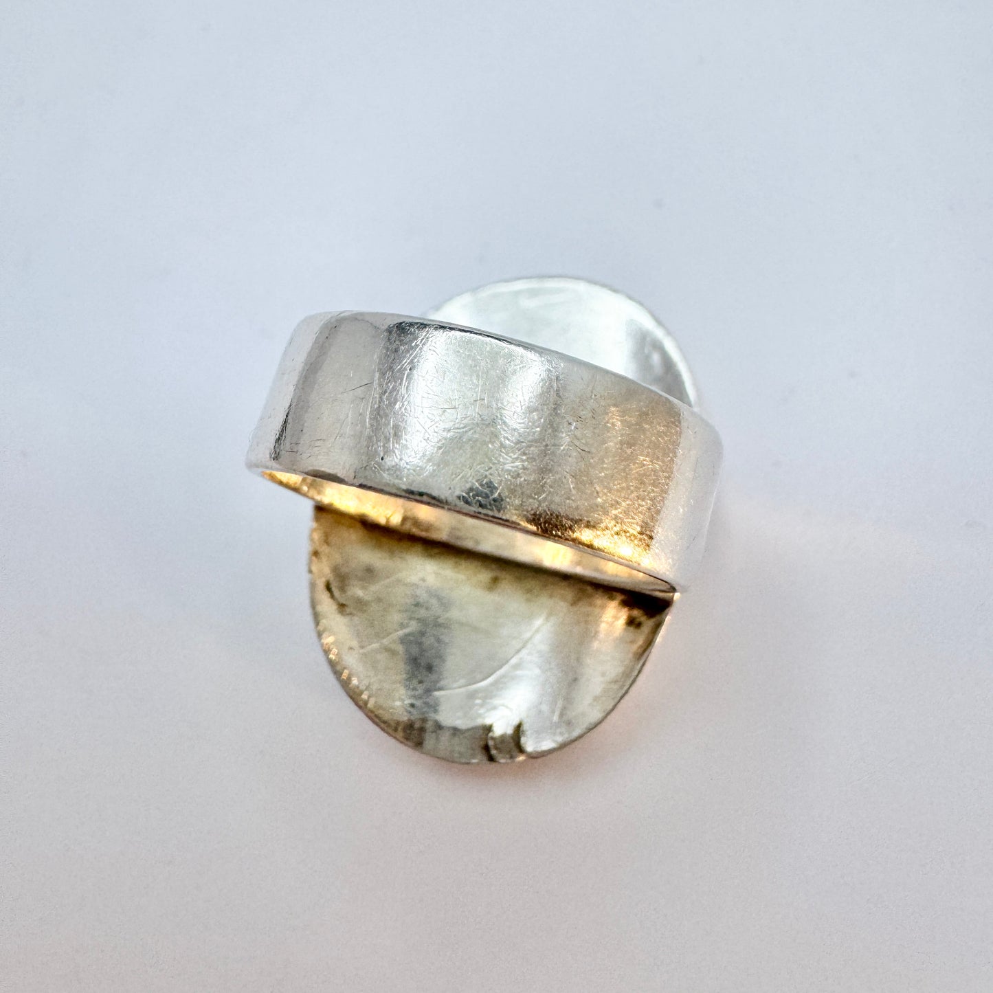 Kaplan, Sweden 1967. Bold Vintage Sterling Silver Ring.