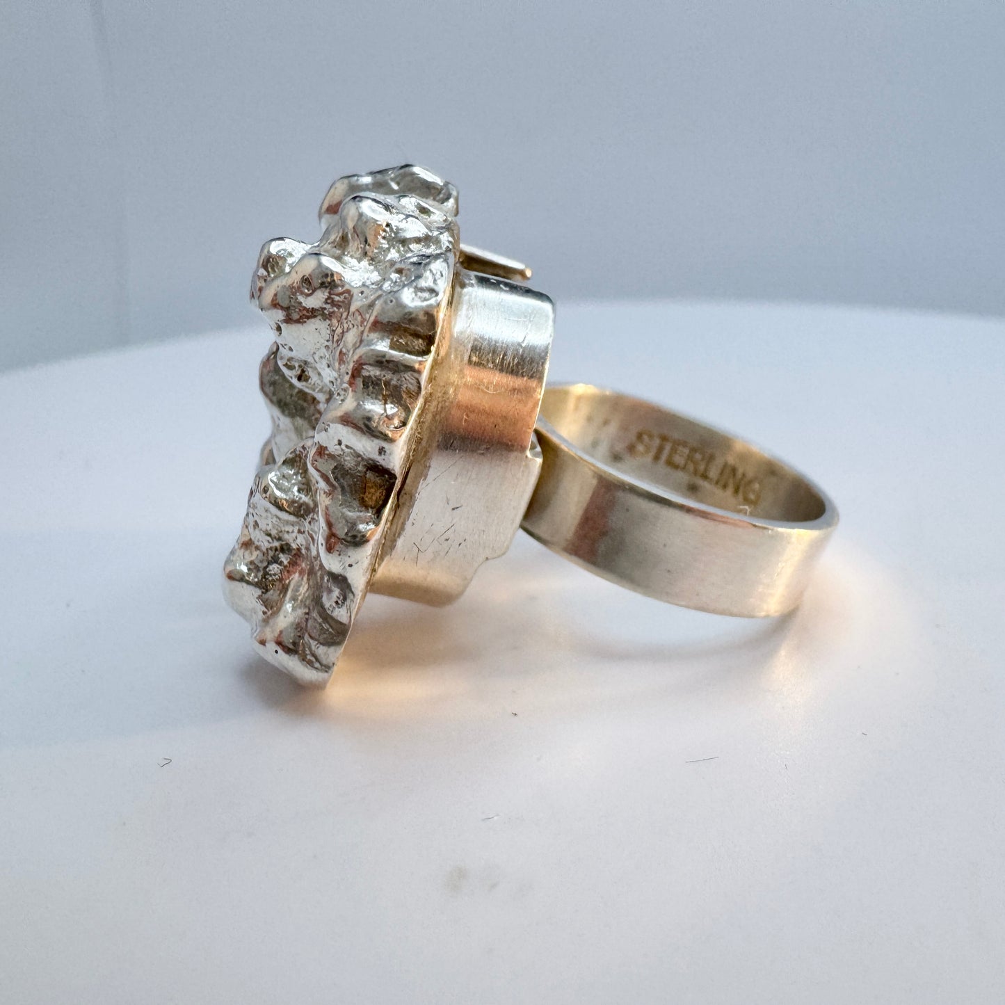 Sweden 1978. Chunky Vintage Sterling Silver Ring.