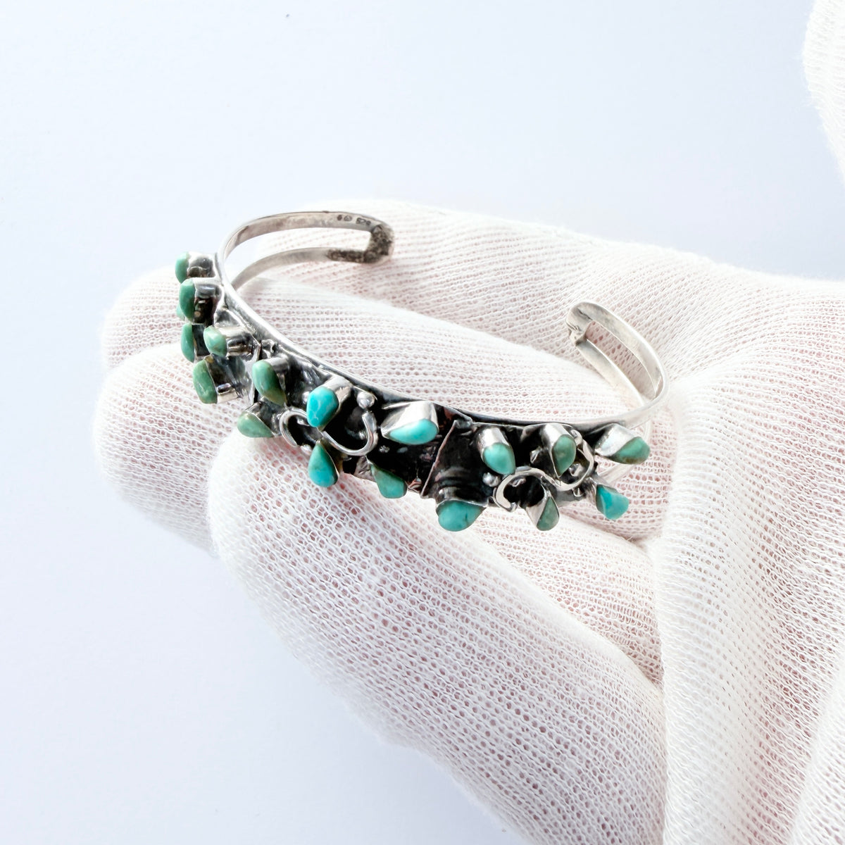 Mexico. Vintage Sterling Silver Turquoise Bracelet.