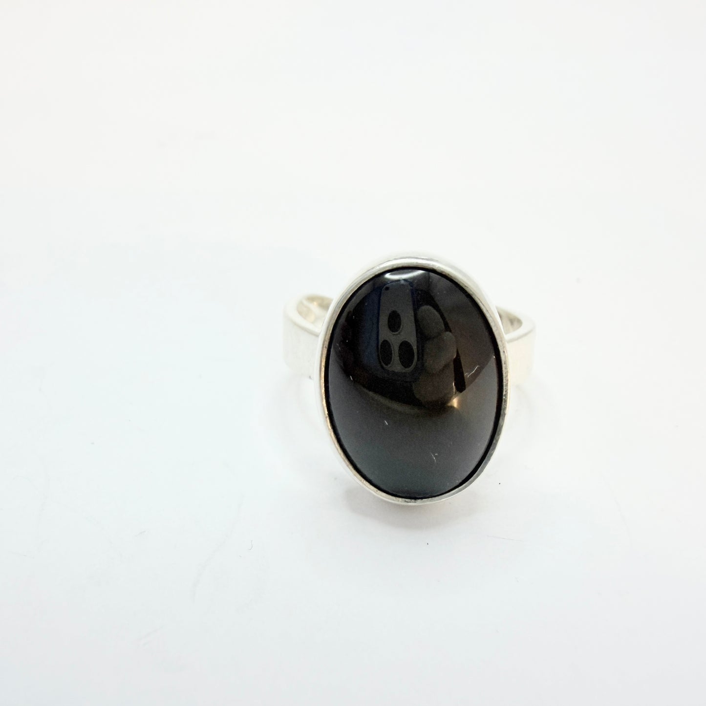 Niels Erik From. Denmark c 1960. Vintage Sterling Silver Onyx Ring