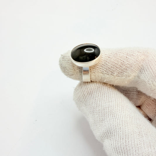 Niels Erik From. Denmark c 1960. Vintage Sterling Silver Onyx Ring