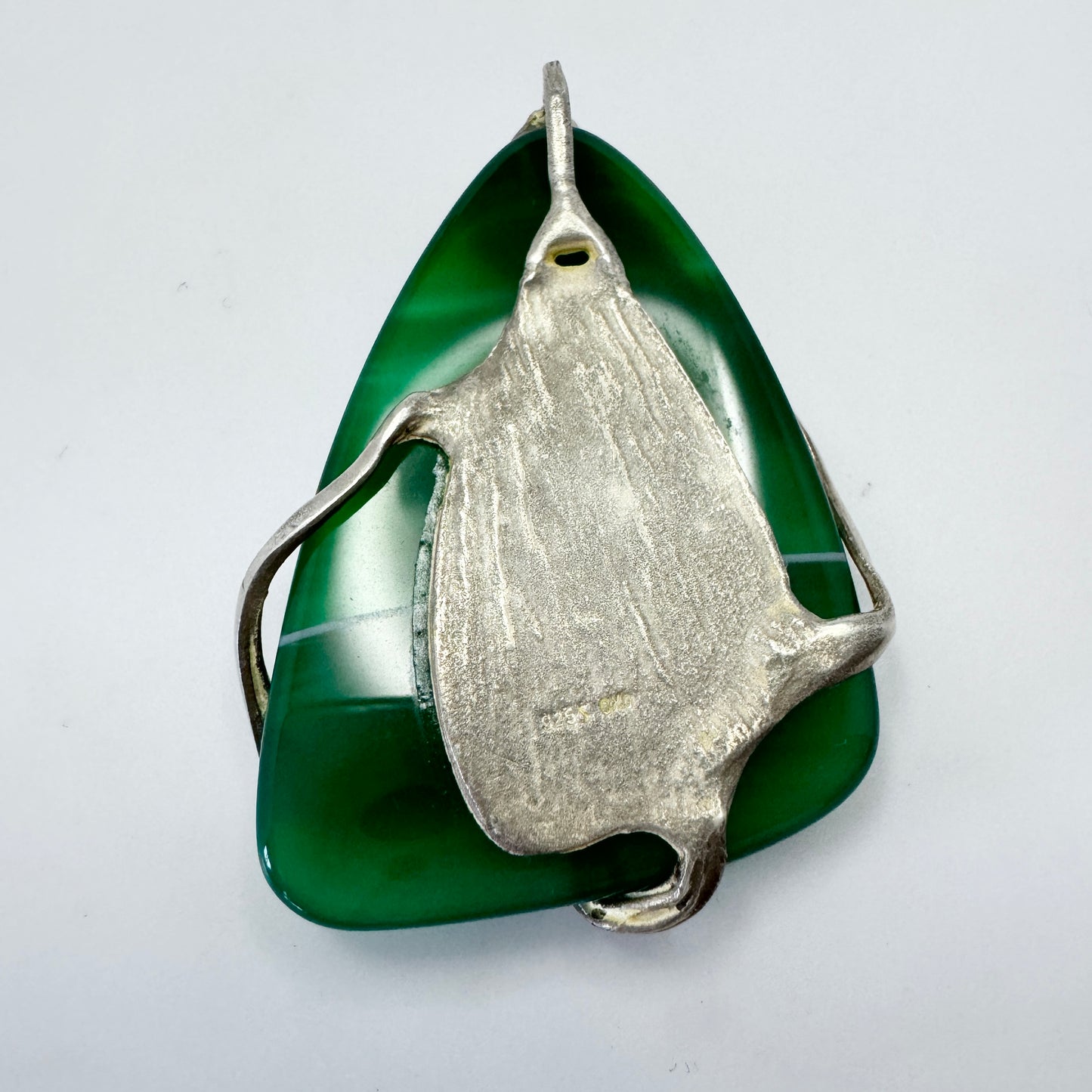 H. C. Østrem, Norway. VIntage Sterling Silver Agate Pendant.