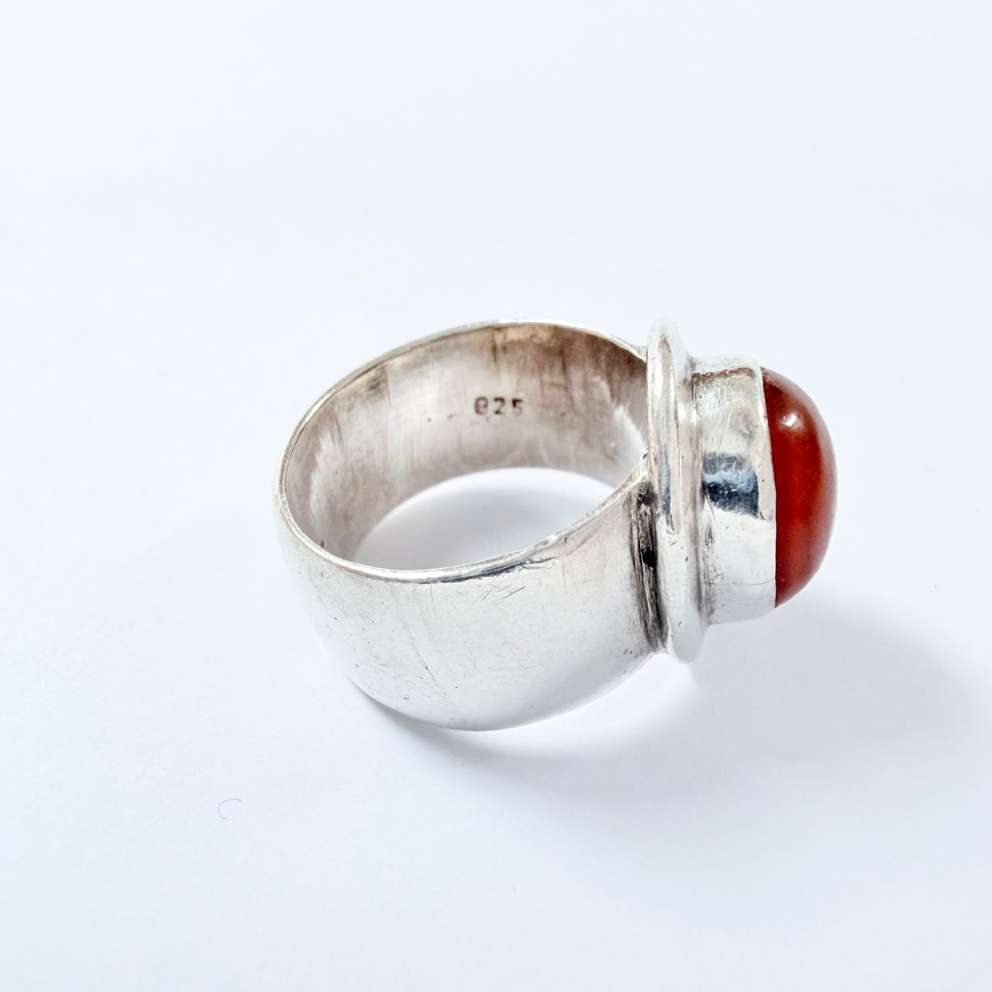 Vintage Sterling Silver Carnelian Ring.