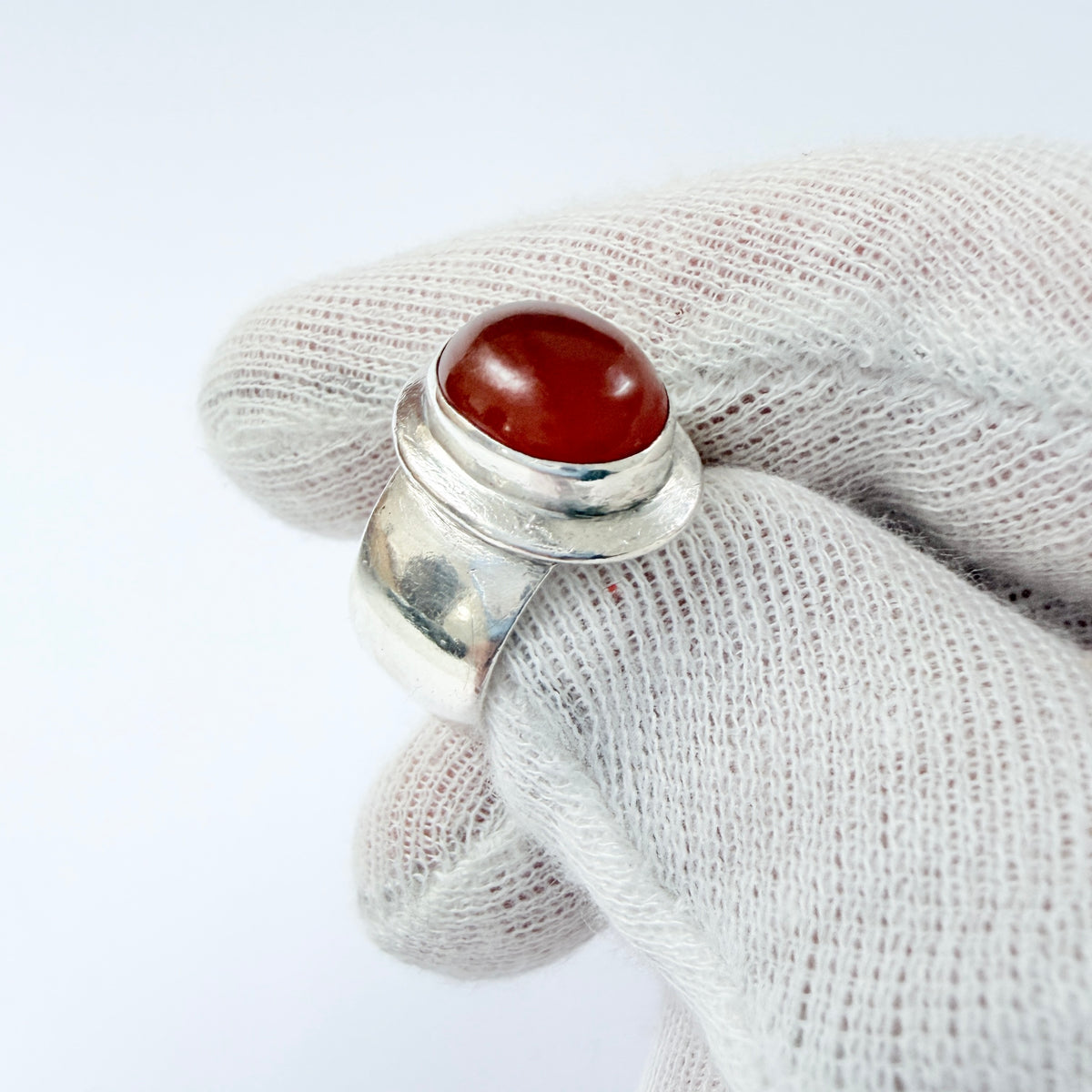 Vintage Sterling Silver Carnelian Ring.