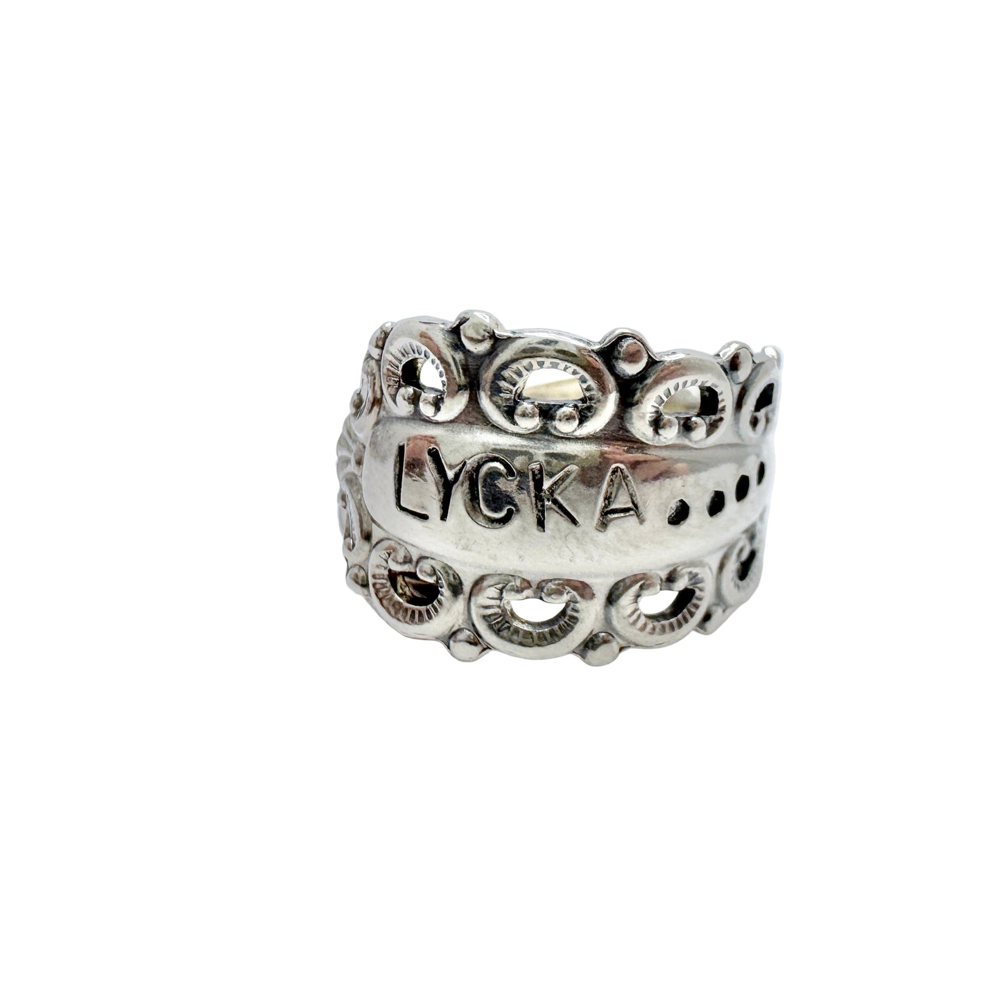 Sweden 1967. Vintage Sterling Silver Luck / Happiness Ring.