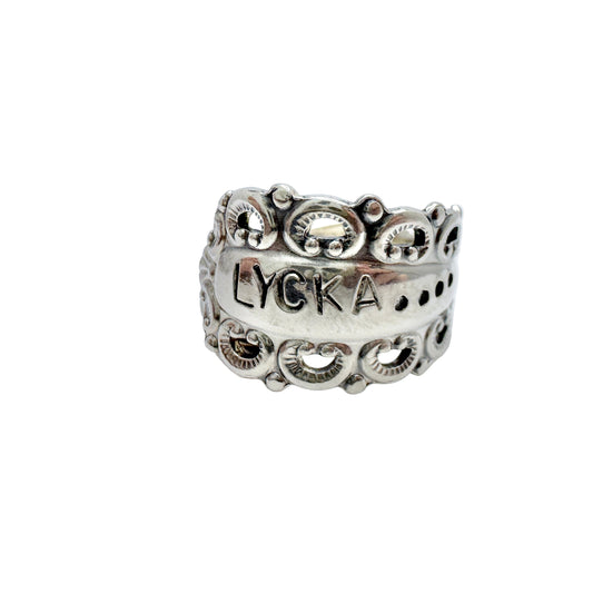 Sweden 1967. Vintage Sterling Silver Luck / Happiness Ring.