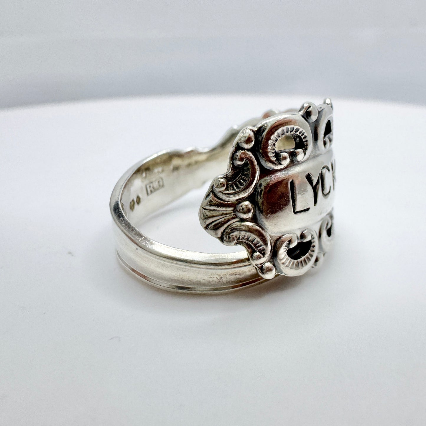 Sweden 1967. Vintage Sterling Silver Luck / Happiness Ring.