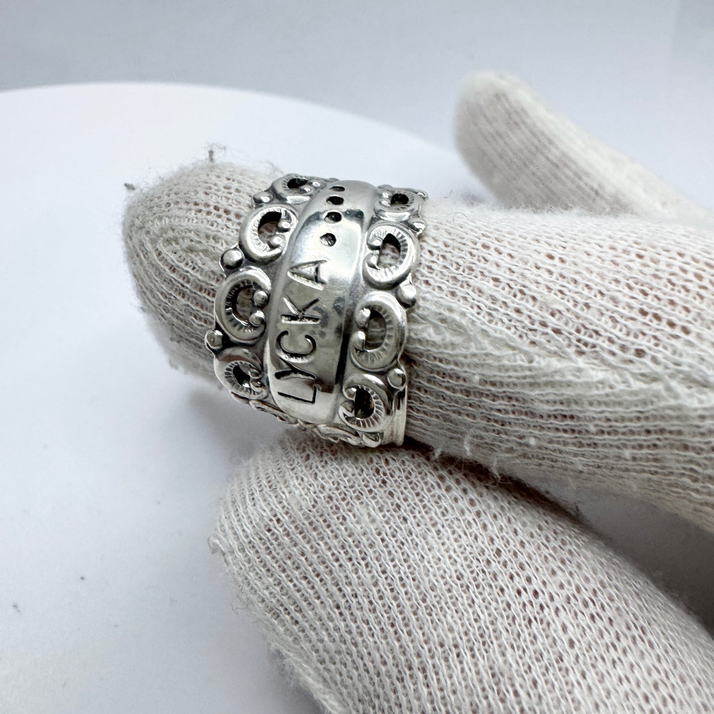 Sweden 1967. Vintage Sterling Silver Luck / Happiness Ring.