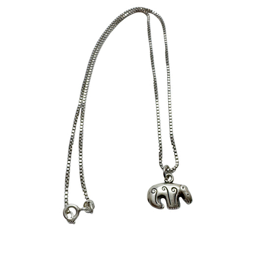 Kalevala Koru, Finland. Vintage Sterling Silver Bear Pendant + Chain.