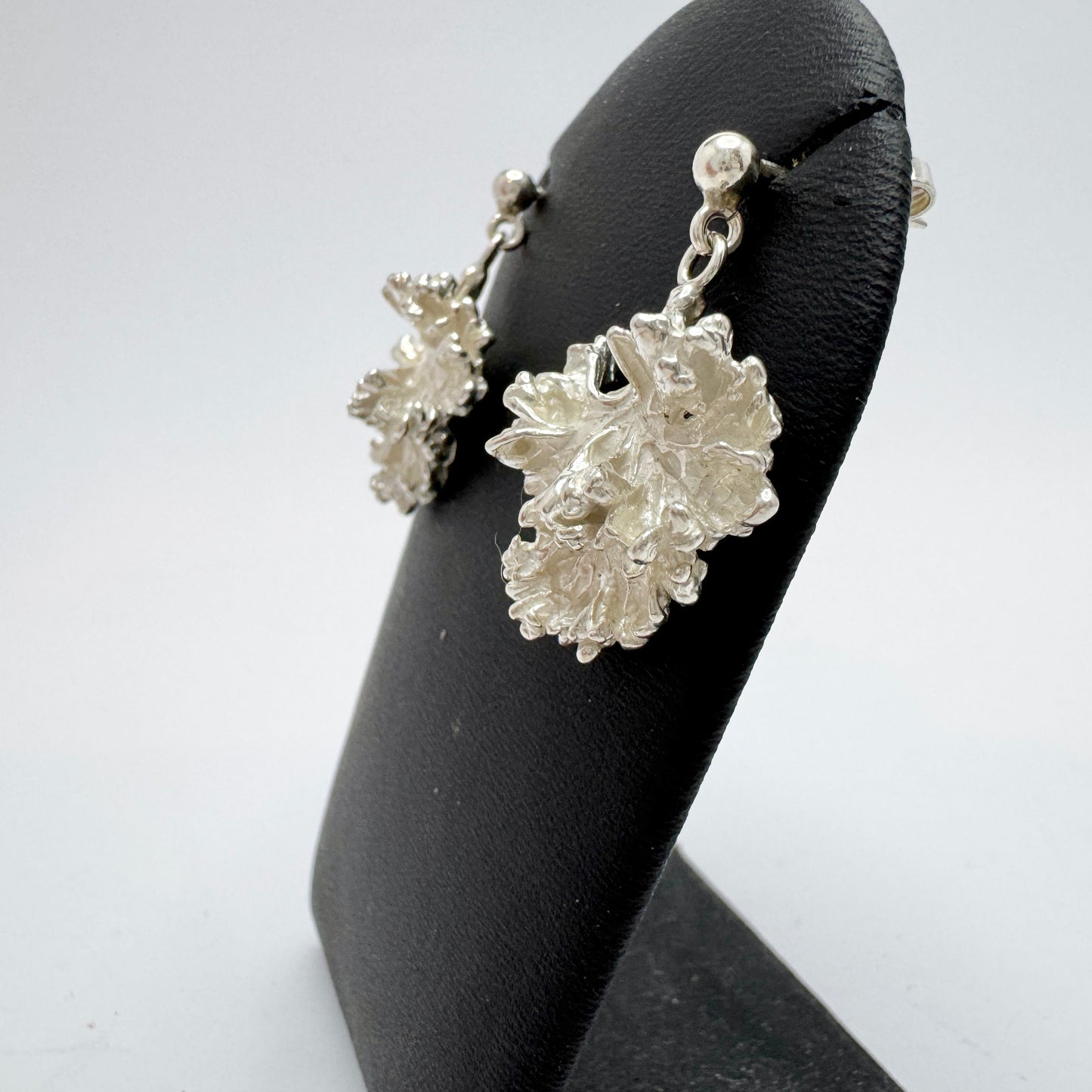 Peter von Post, Sweden 1970s. Vintage Sterling Silver Parsley Earrings.