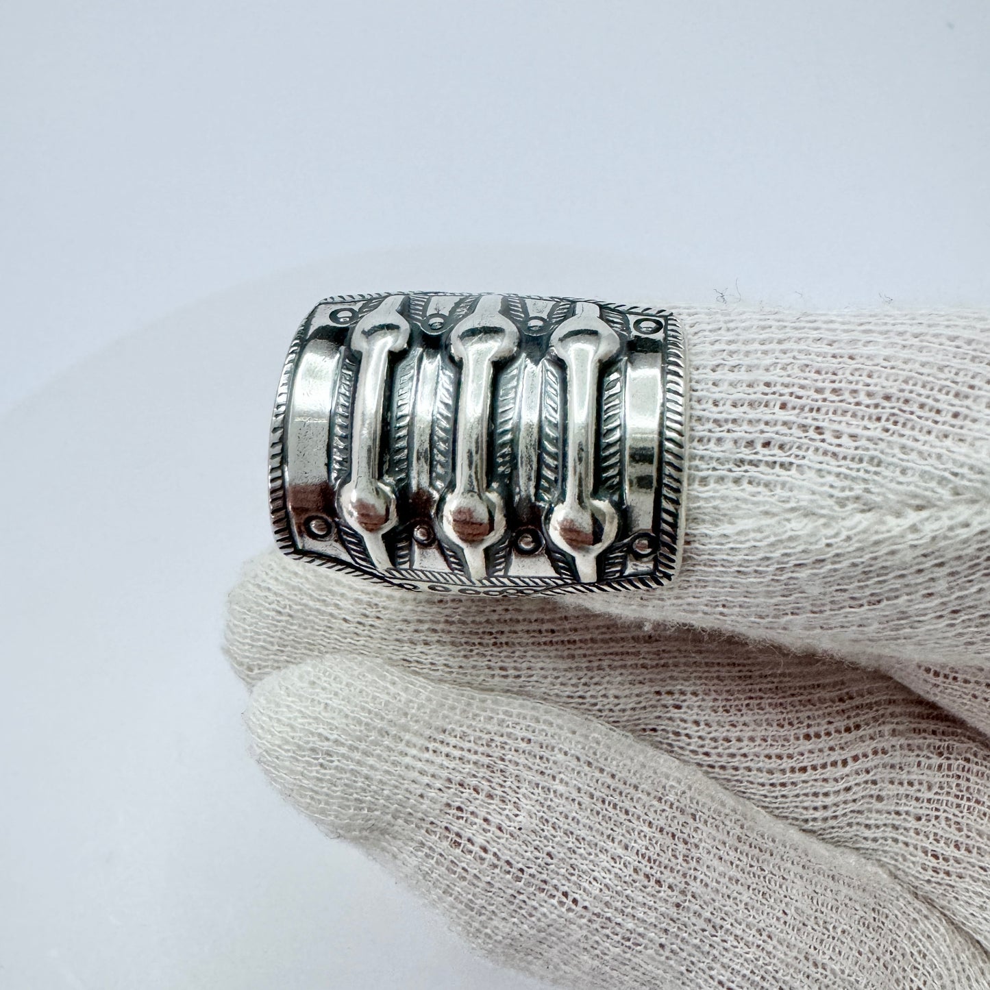 David-Andersen, Norway. Vintage Sterling Silver Viking Copy Ring.