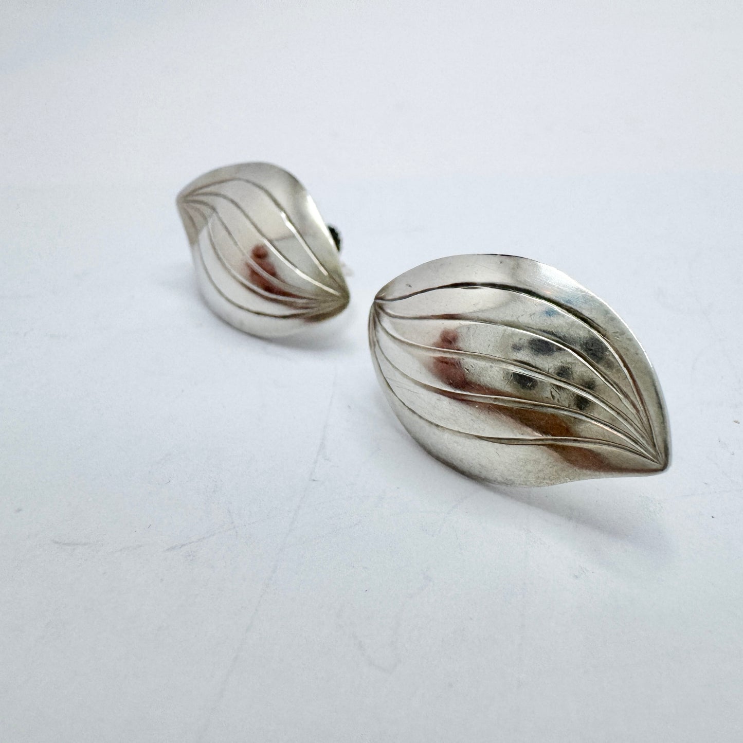 Sigurd Persson for Ateljé Stigbert, Sweden 1953. Vintage Sterling Silver Earrings.