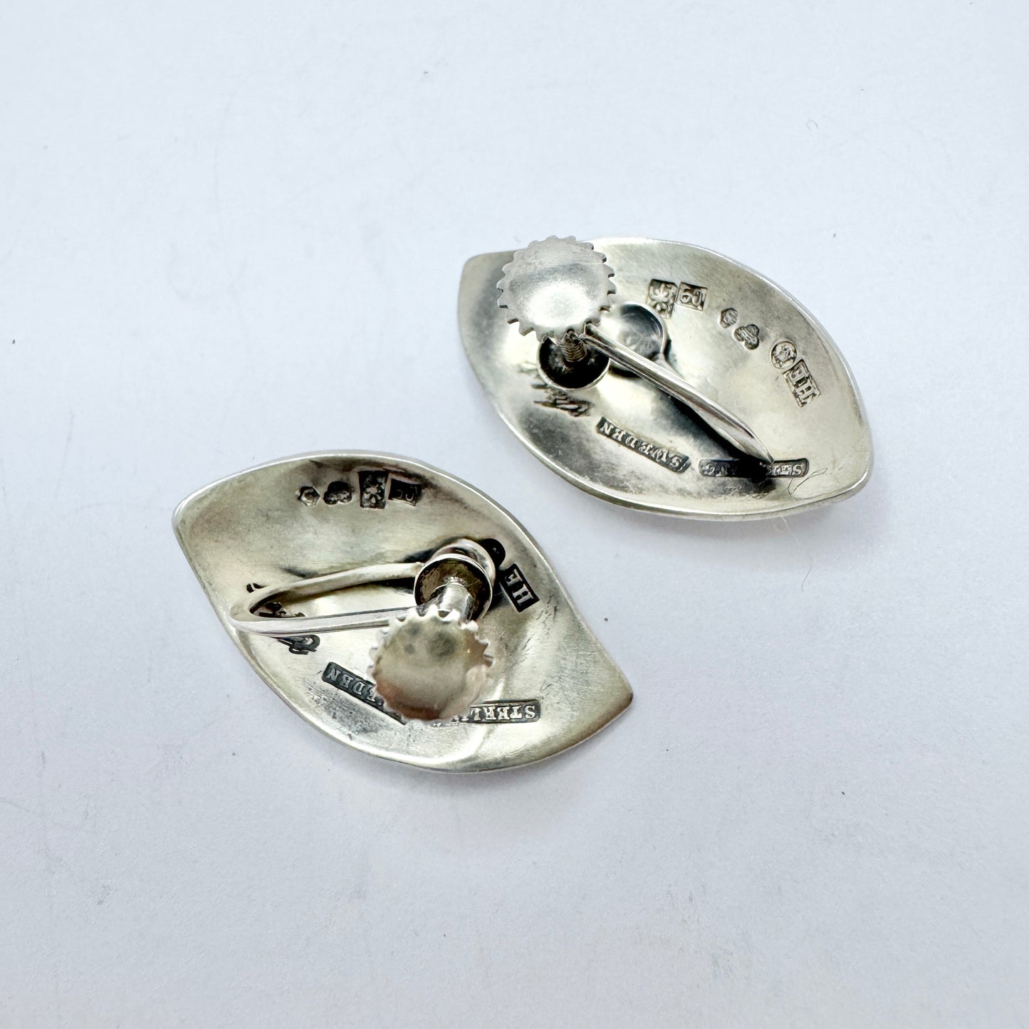 Sigurd Persson for Ateljé Stigbert, Sweden 1953. Vintage Sterling Silver Earrings.