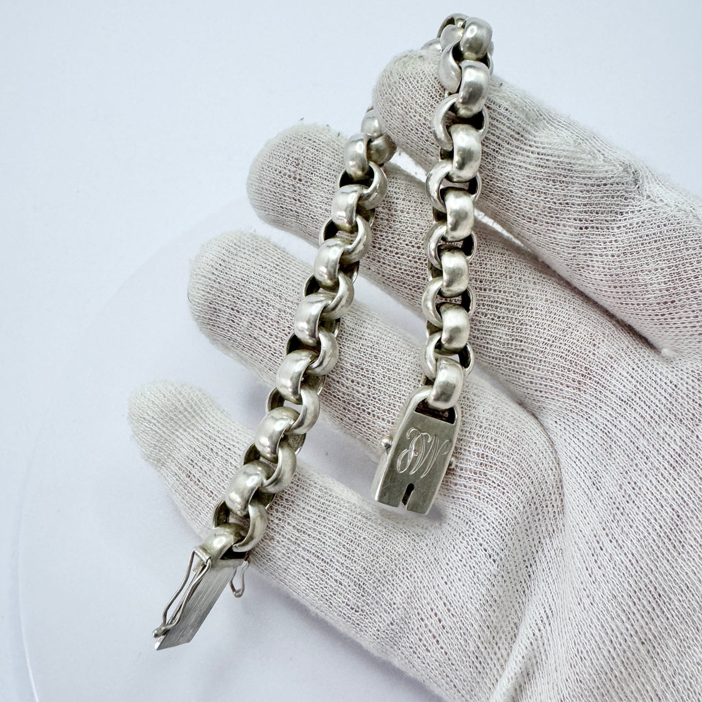 Gunnar Nilsson, Sweden. Vintage Sterling Silver Chain Bracelet.