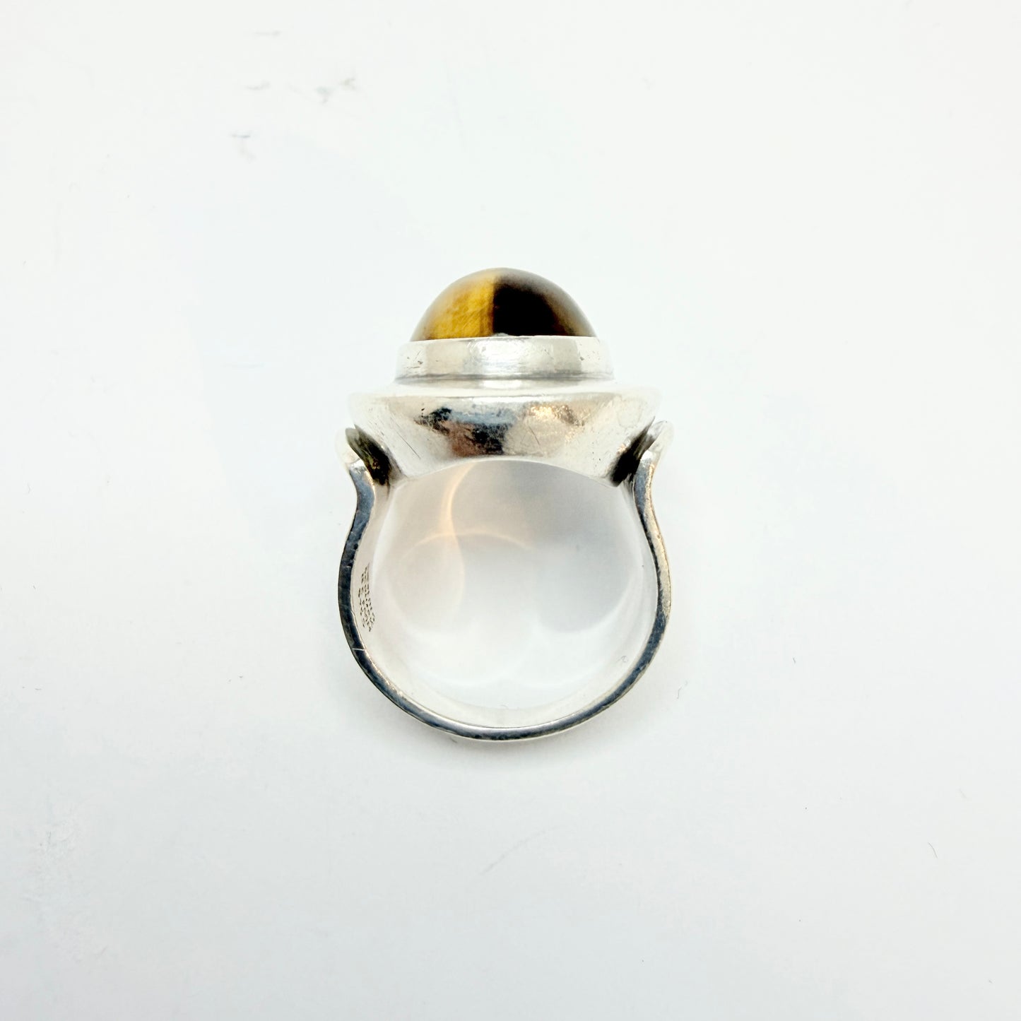 Niels Erik From. Denmark c 1960. Vintage Sterling Silver Tiger's Eye Ring.