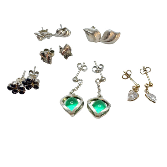 Lot. Vintage Solid Silver Earrings. 6 pairs.