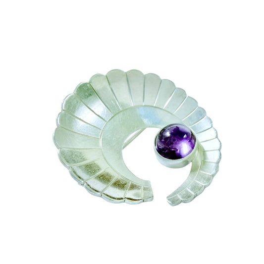 Per Ericsson, Sweden 1955. Vintage Sterling Silver Amethyst Brooch.