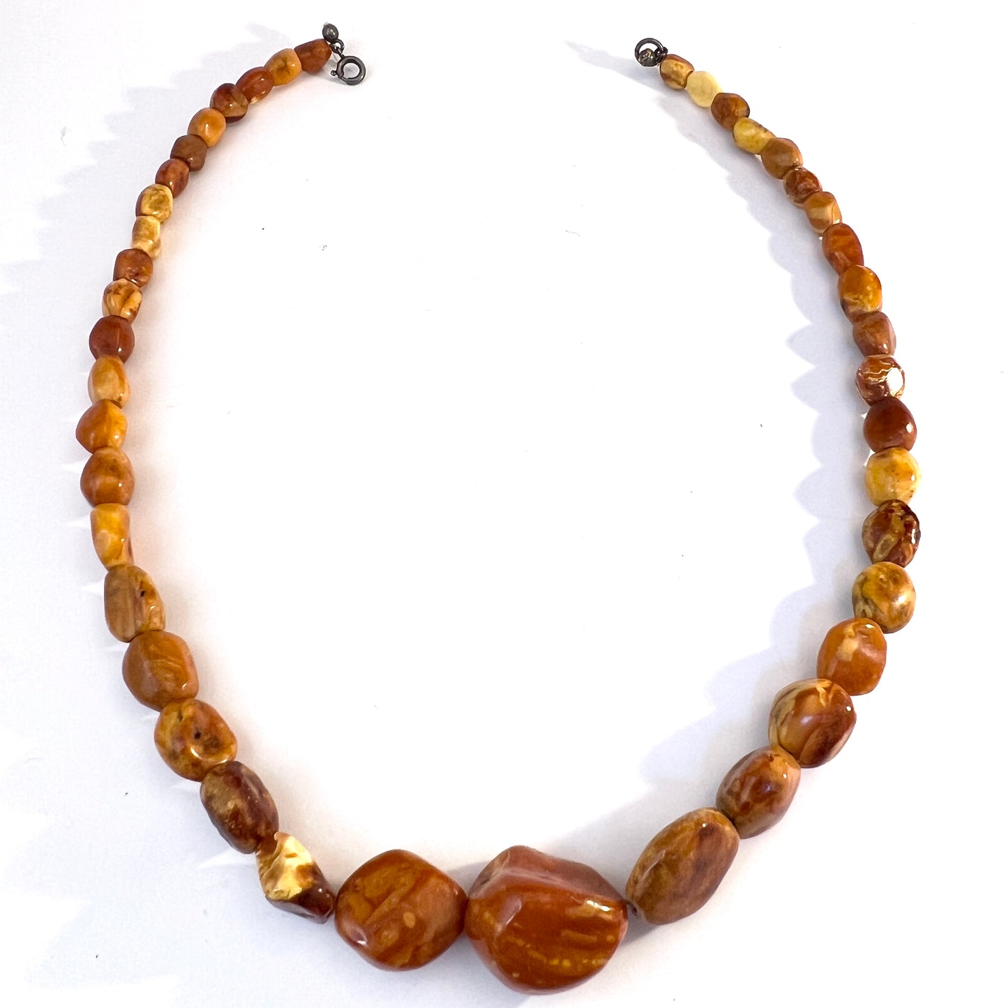 Vintage Baltic Amber Silver Clasp Necklace.