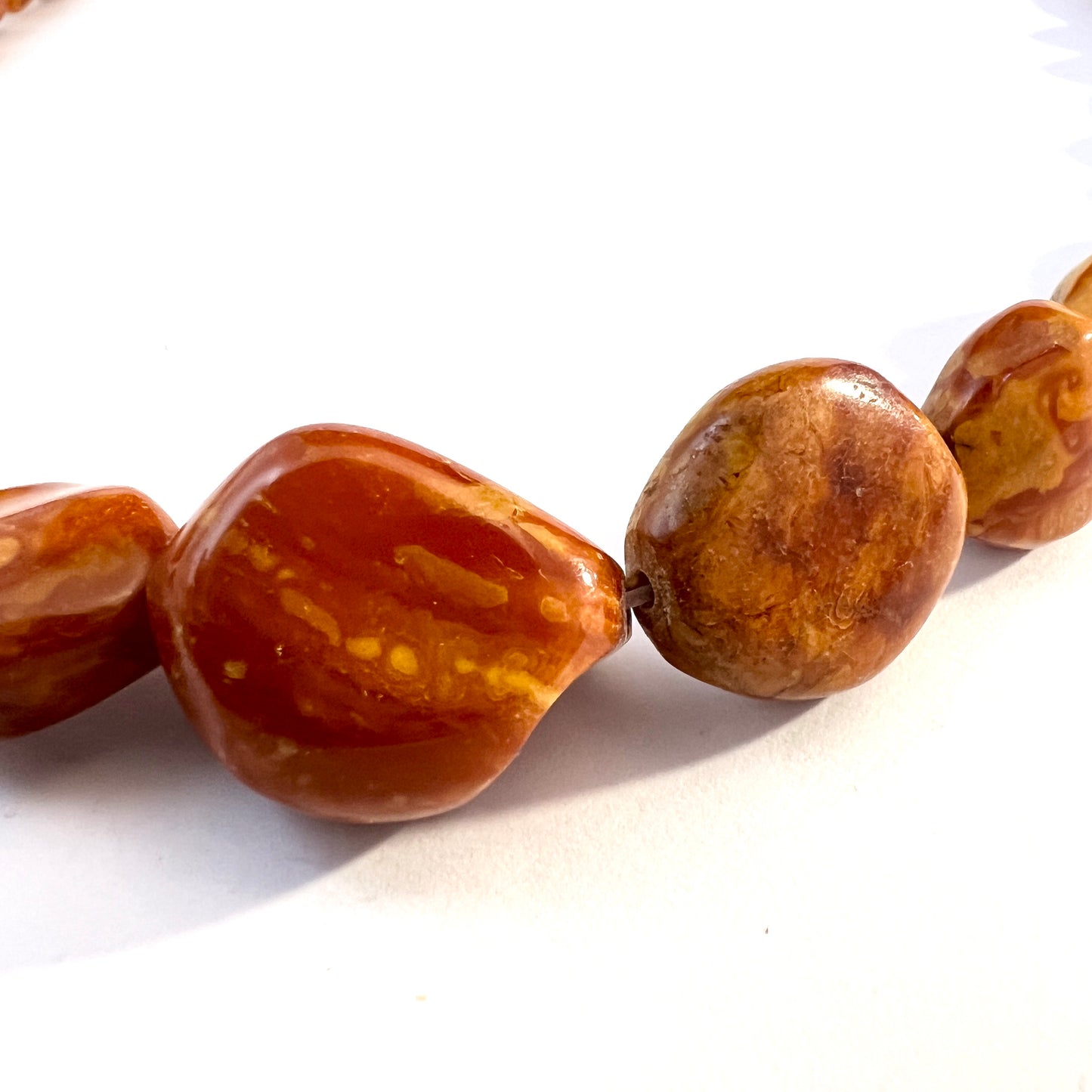 Vintage Baltic Amber Silver Clasp Necklace.