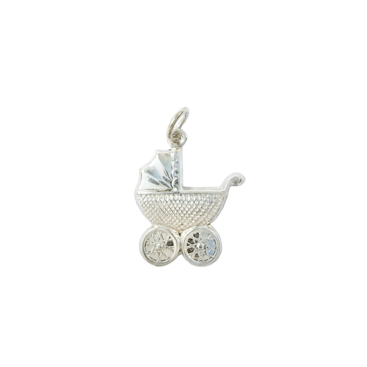 Lagerströms, Sweden 1964. VIntage Solid Silver Baby Stroller Charm.