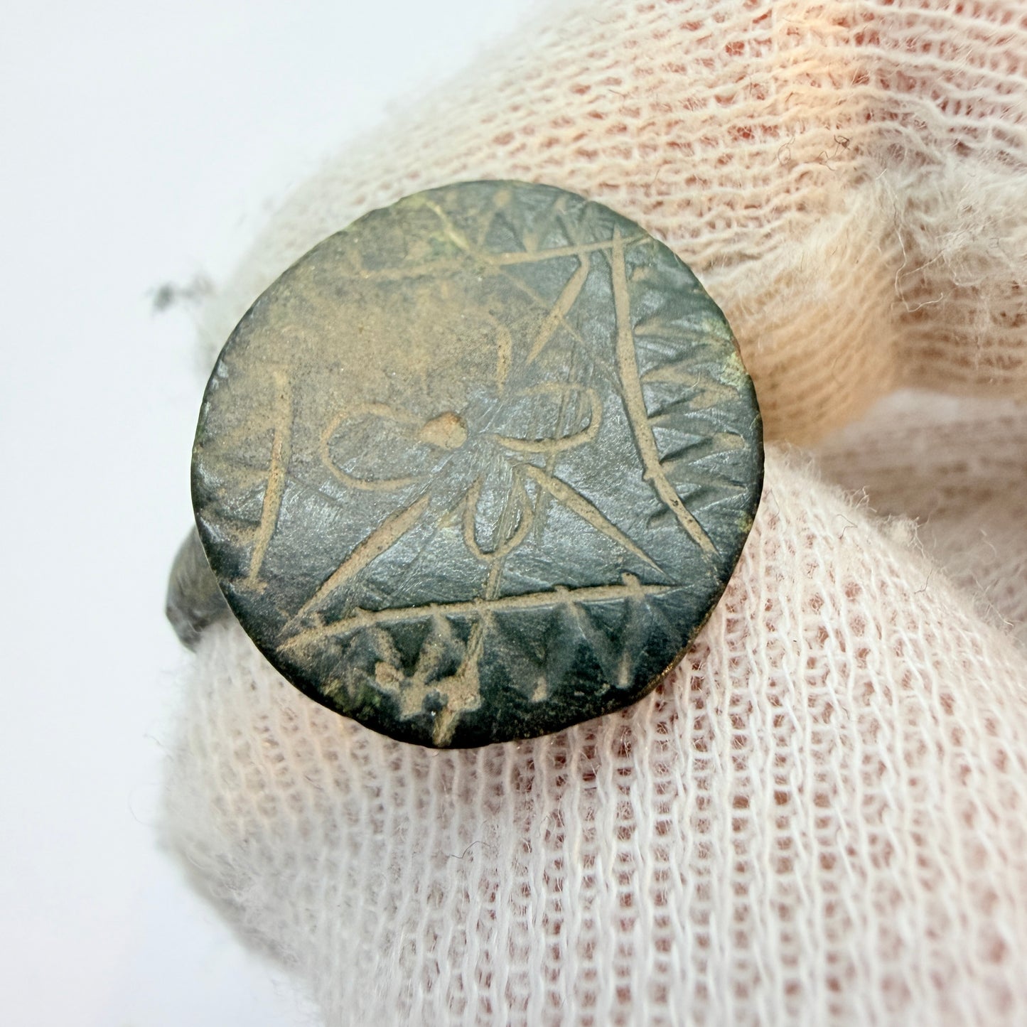 Antique Ancient Bronze Signet Ring.
