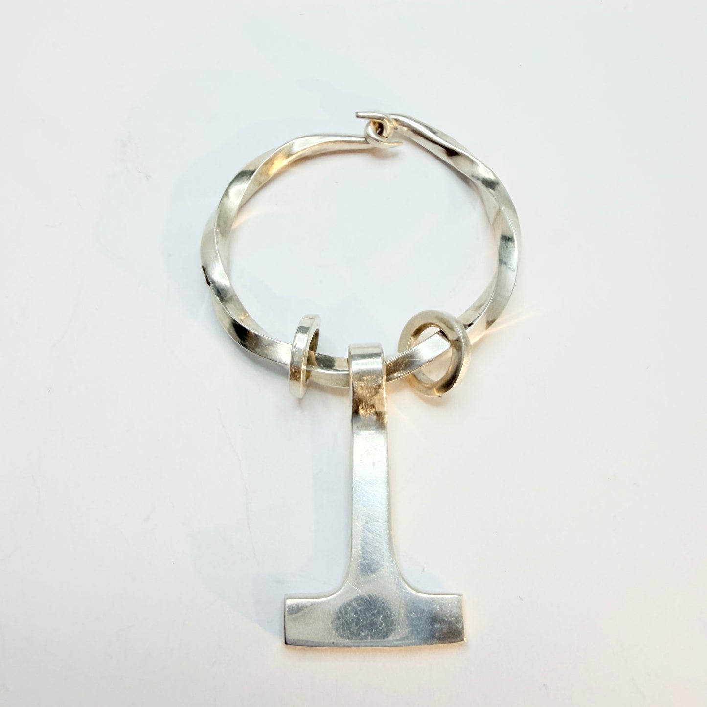 Stockholm, Sweden 1992. Large  Vintage Sterling Silver Thor's Hammer Viking Copy Pendant.
