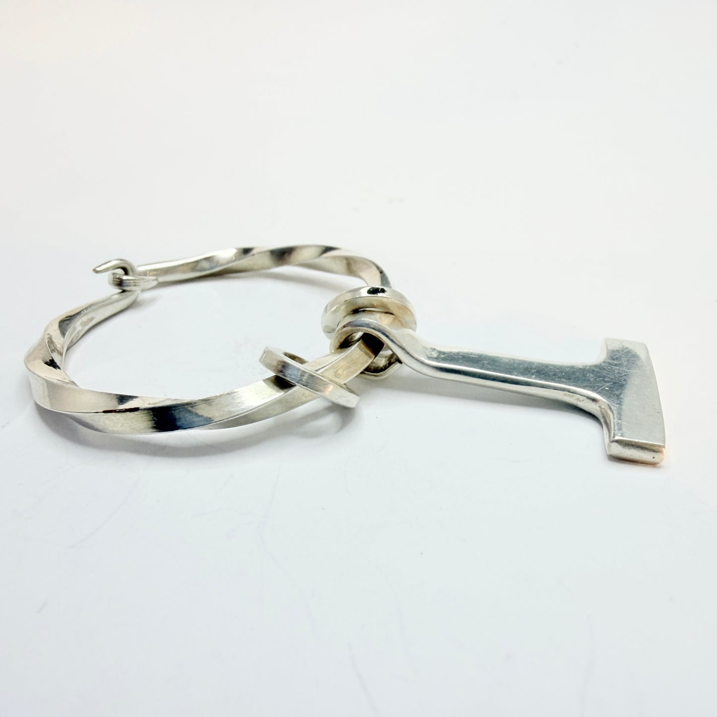 Stockholm, Sweden 1992. Large  Vintage Sterling Silver Thor's Hammer Viking Copy Pendant.