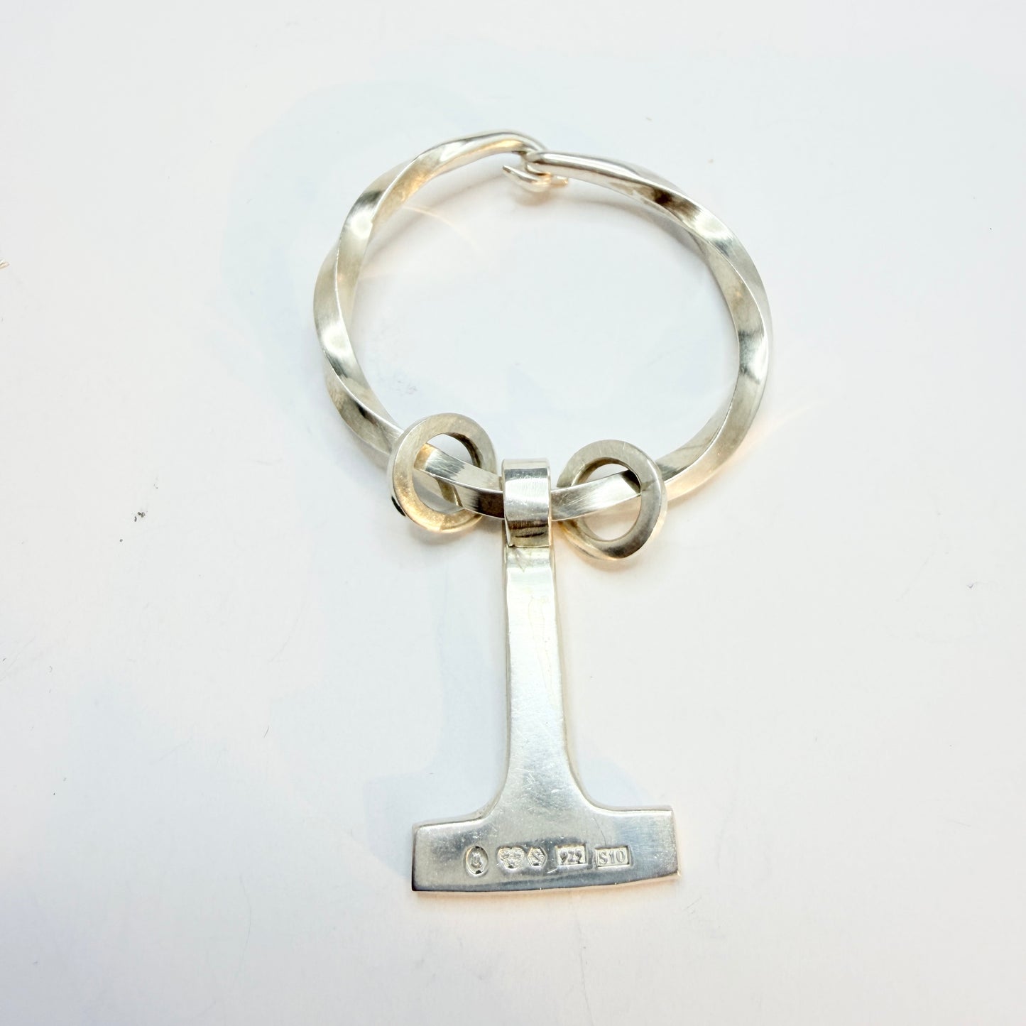 Stockholm, Sweden 1992. Large  Vintage Sterling Silver Thor's Hammer Viking Copy Pendant.