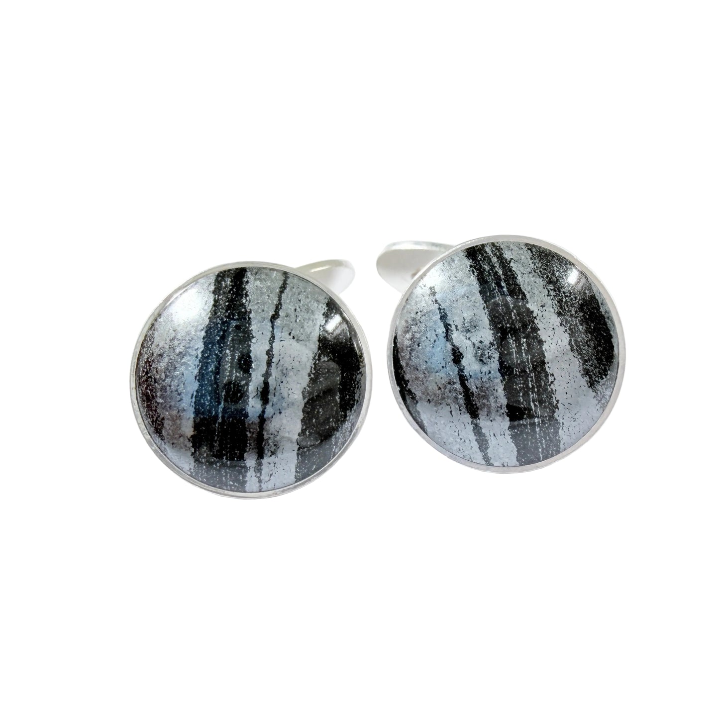 Stenlya, Sweden 1972. Vintage Sterling Silver Iron Ore Cufflinks.