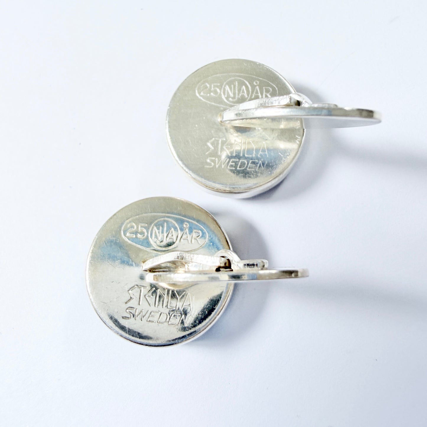 Stenlya, Sweden 1972. Vintage Sterling Silver Iron Ore Cufflinks.