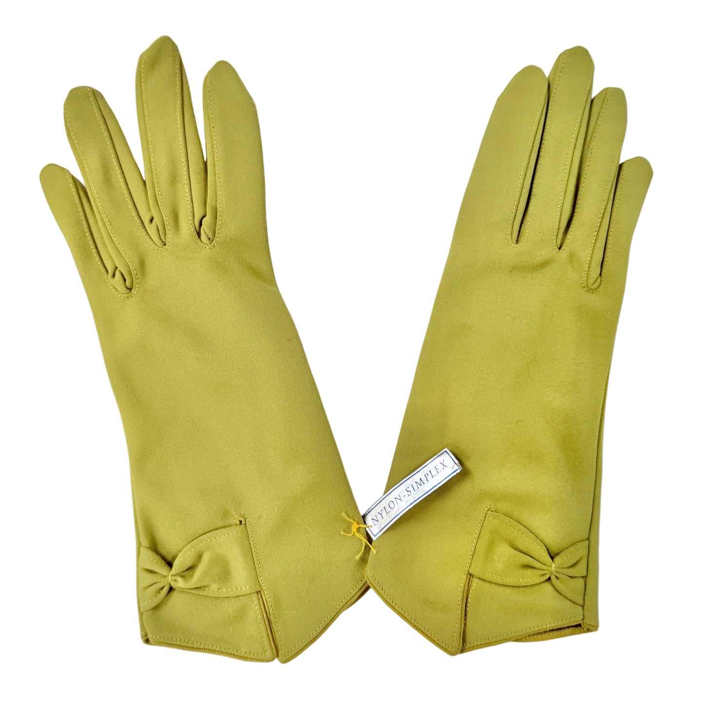 Vintage 1950-60s Never Used Nylon Simplex Gloves. With Tag.