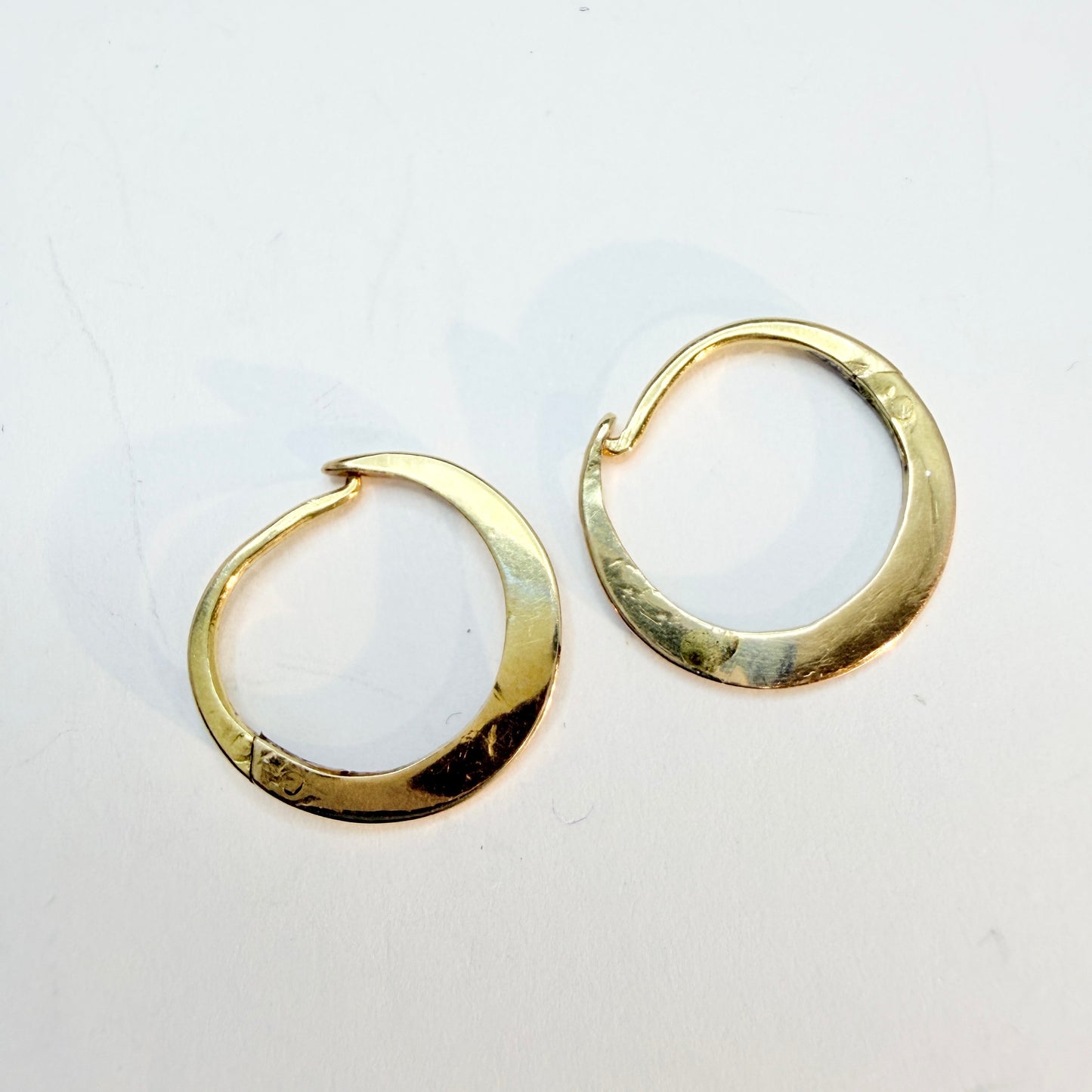 Sweden year 1834. Antique Georgian 18k Gold Earrings.