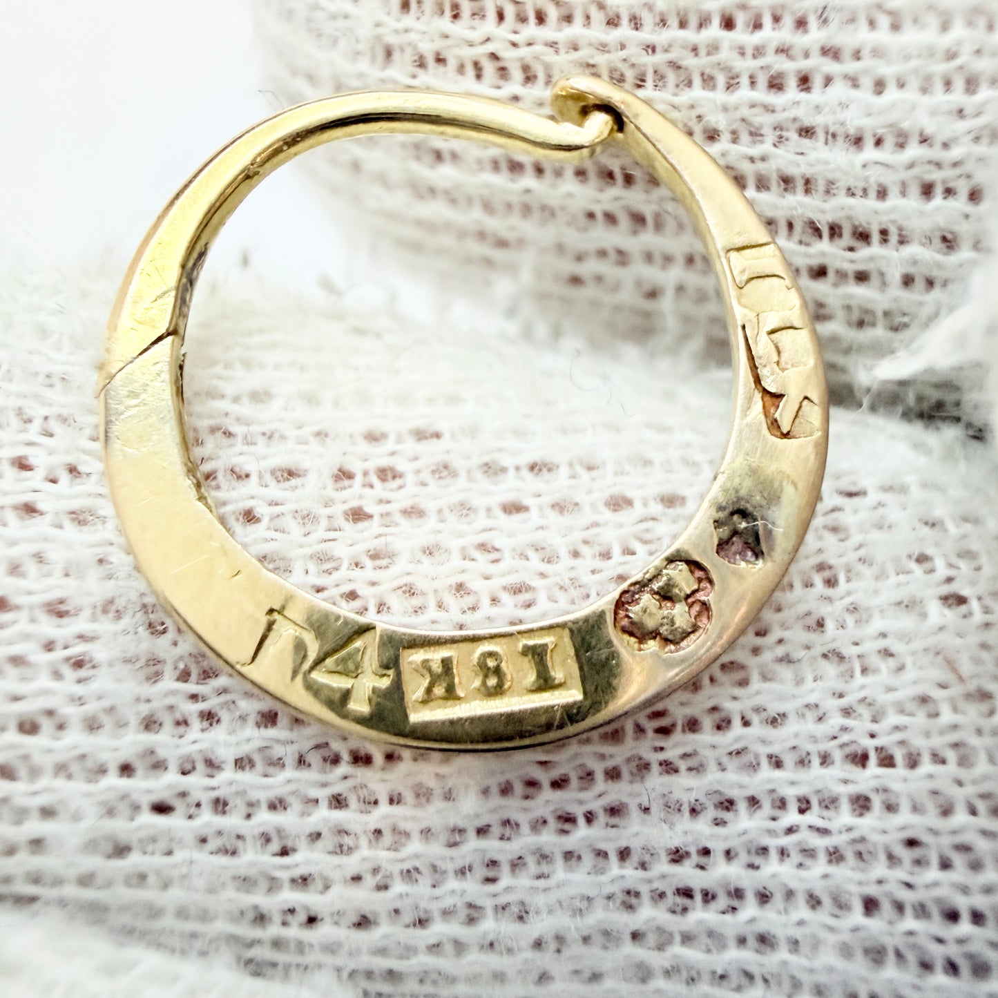 Sweden year 1834. Antique Georgian 18k Gold Earrings.