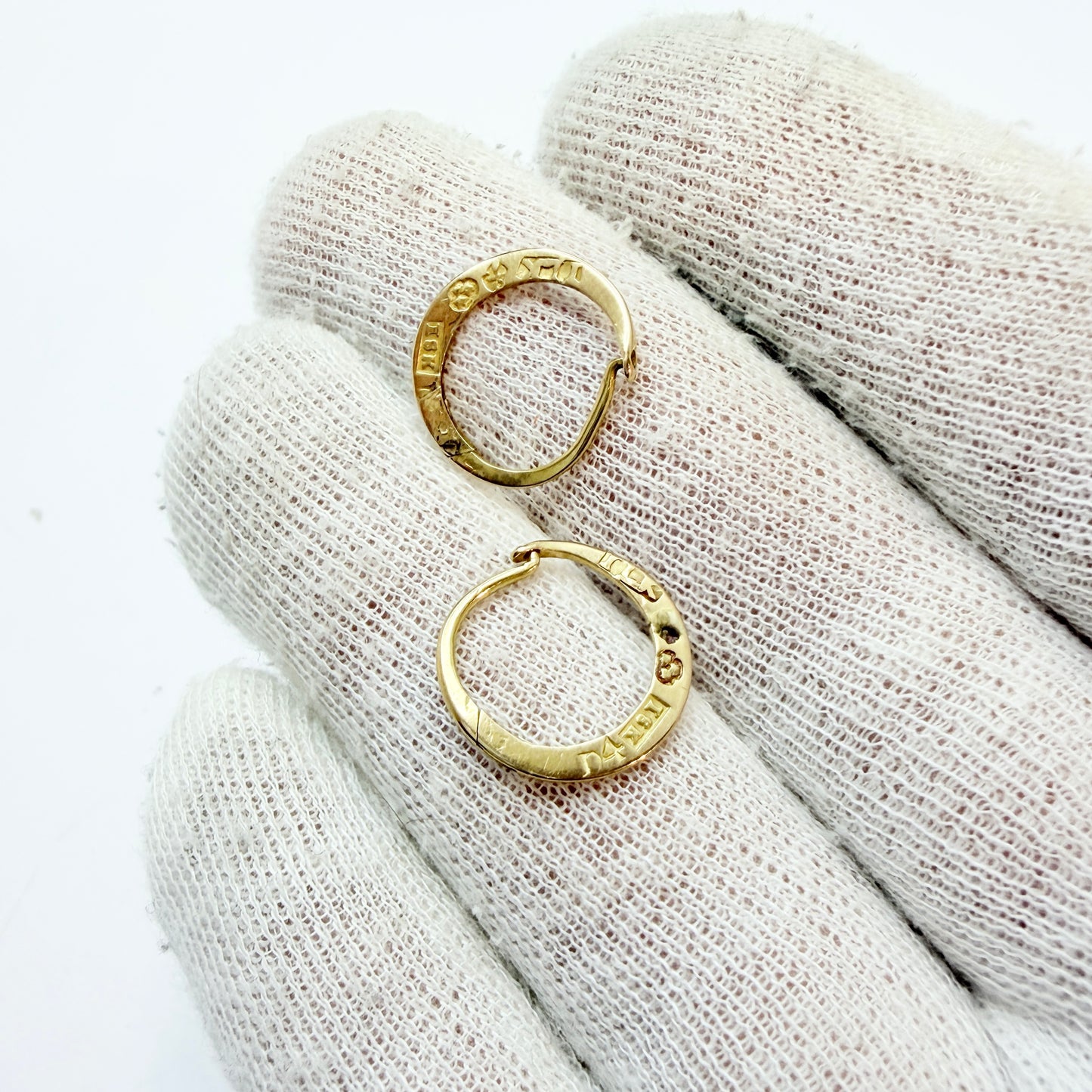 Sweden year 1834. Antique Georgian 18k Gold Earrings.