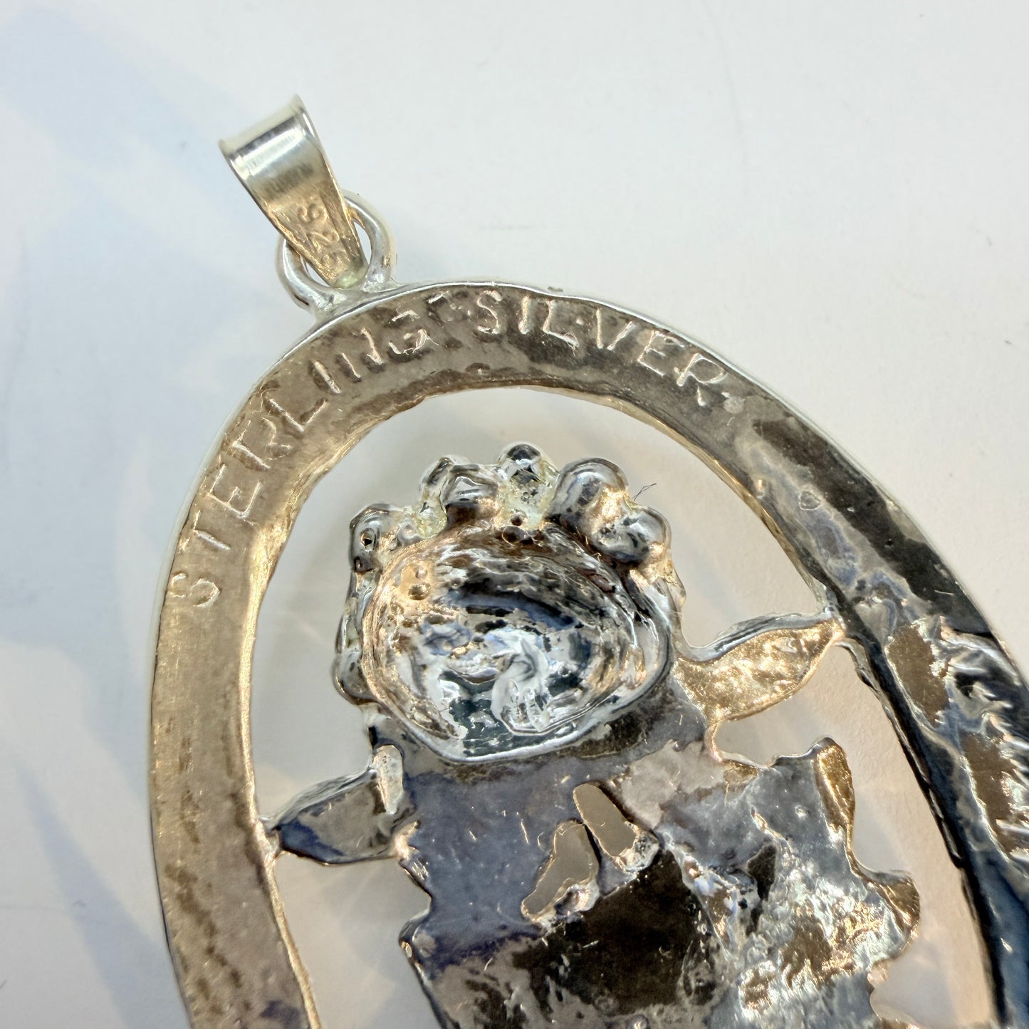 Sweden. Vintage Sterling Silver Cloudberry Pendant.