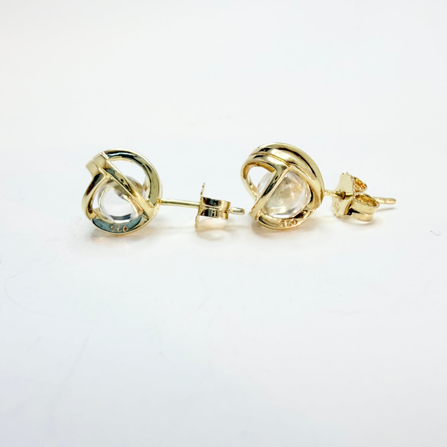 Lara Bohinc. Gilt Solid Sterling Silver Caged Glass Earrings.
