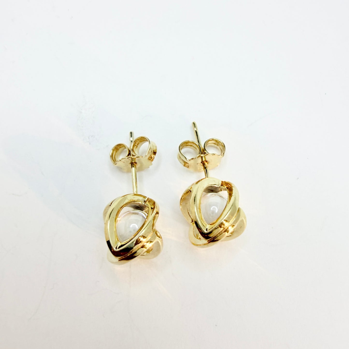 Lara Bohinc. Gilt Solid Sterling Silver Caged Glass Earrings.