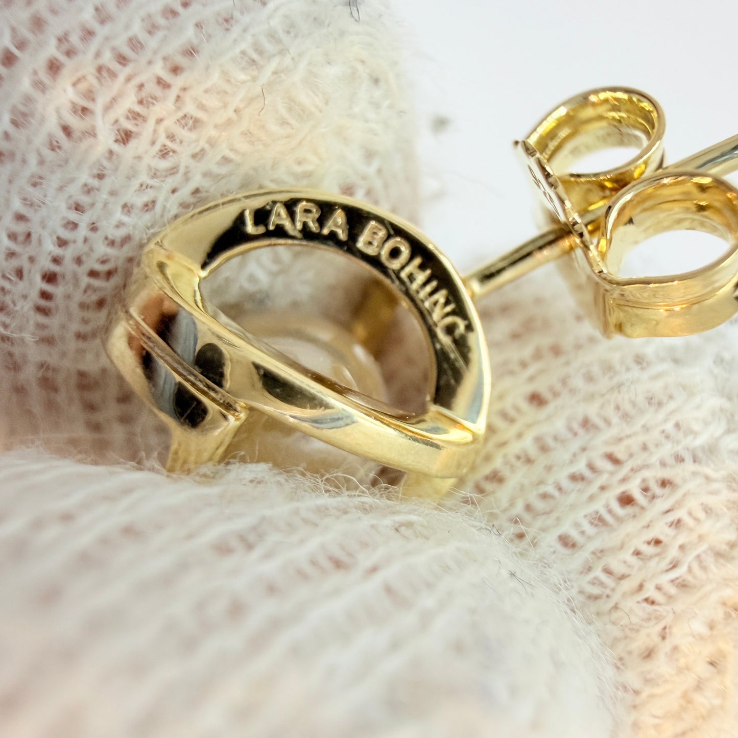 Lara Bohinc. Gilt Solid Sterling Silver Caged Glass Earrings.