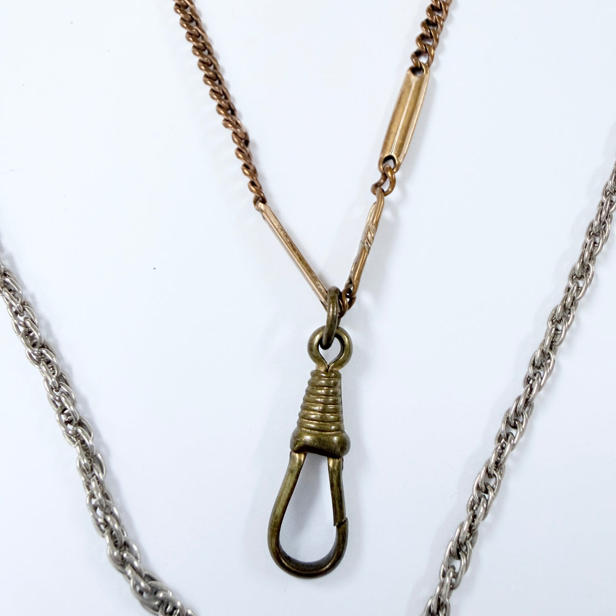 3 Vintage / Antique Metal Watch Chains.
