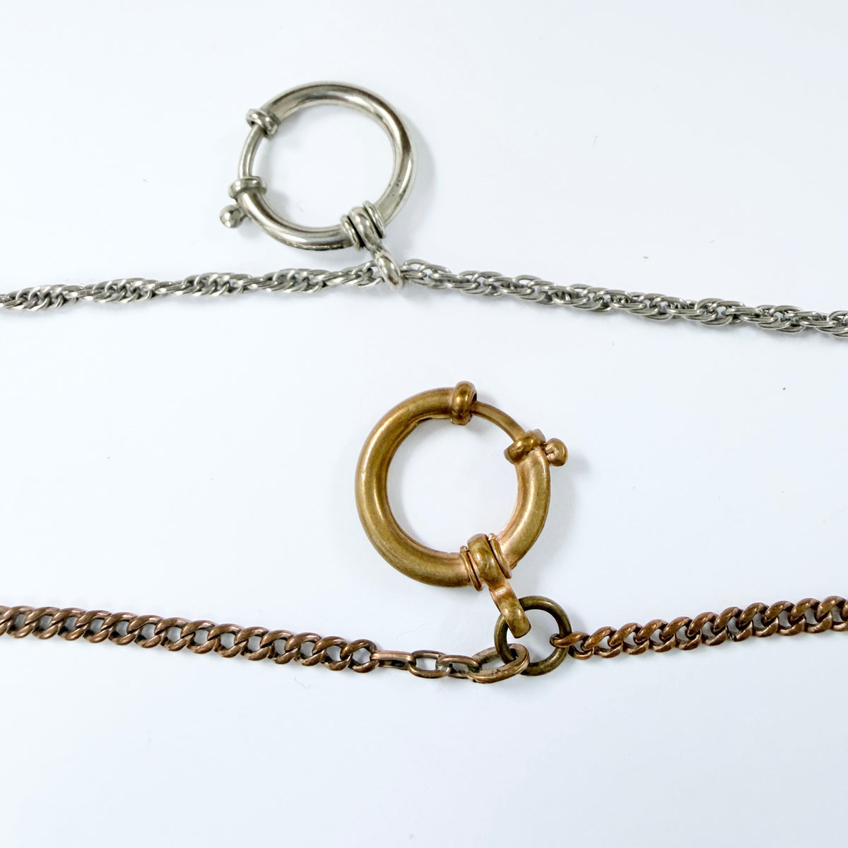 3 Vintage / Antique Metal Watch Chains.