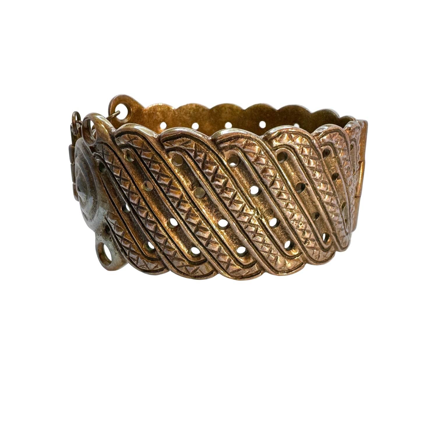 Kalevala Koru, Finland. Vintage Bronze Hinged Bangle Bracelet.