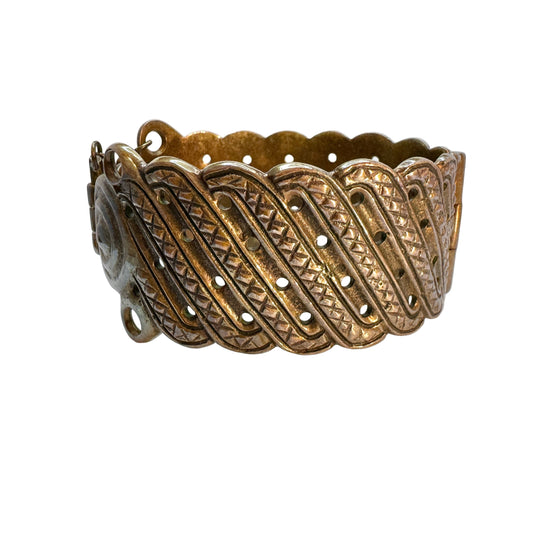 Kalevala Koru, Finland. Vintage Bronze Hinged Bangle Bracelet.