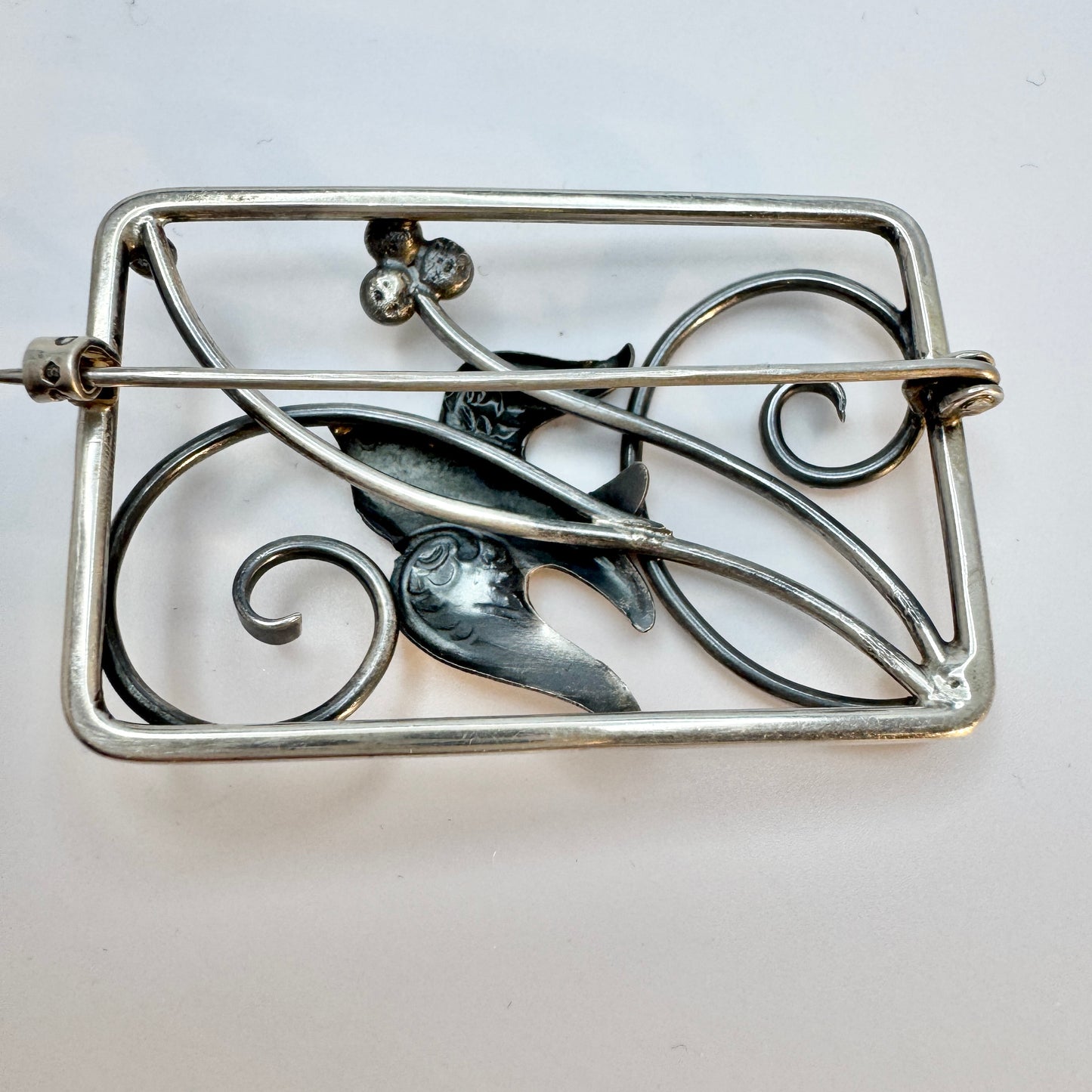 Sweden 1946. Large Vintage Solid Silver WW2 Peace Dove Brooch.