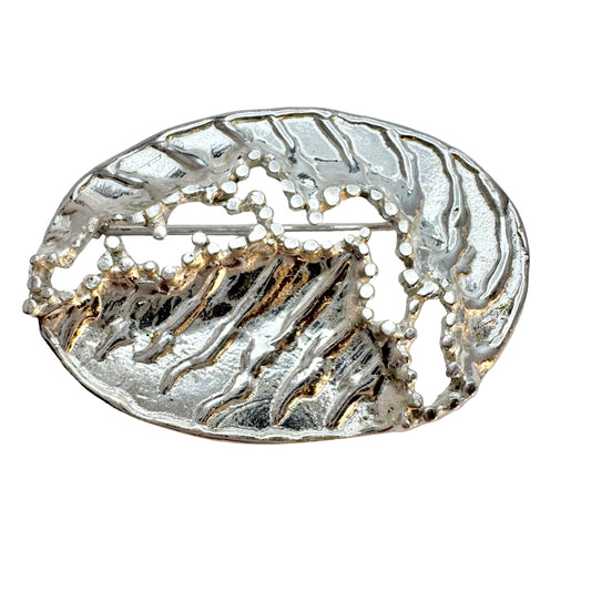 Norway. Vintage Solid Silver Brooch.