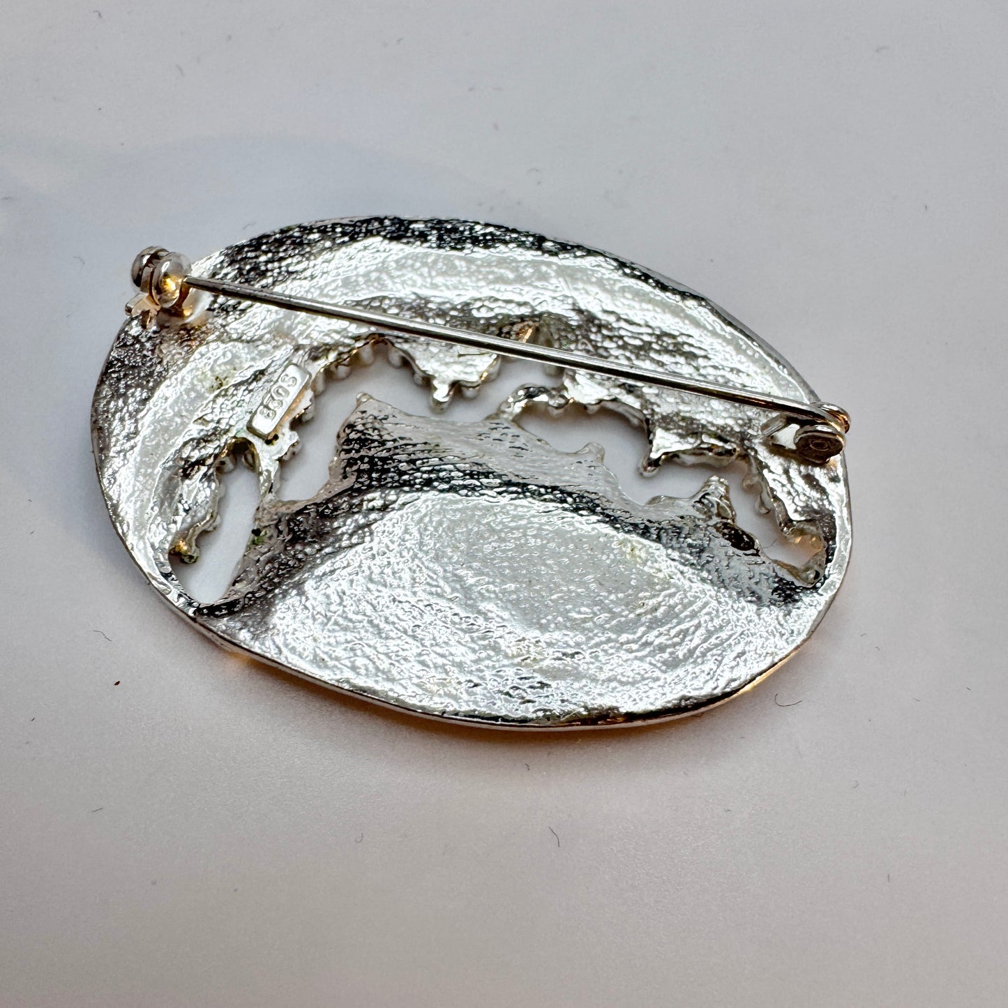 Norway. Vintage Solid Silver Brooch.