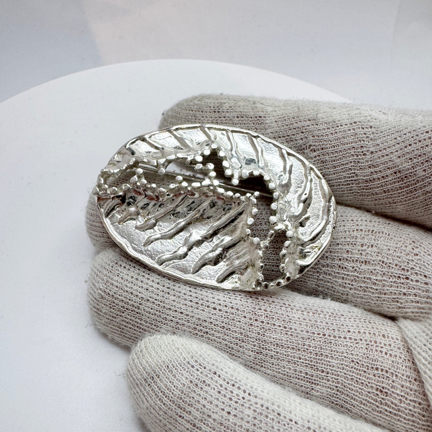 Norway. Vintage Solid Silver Brooch.