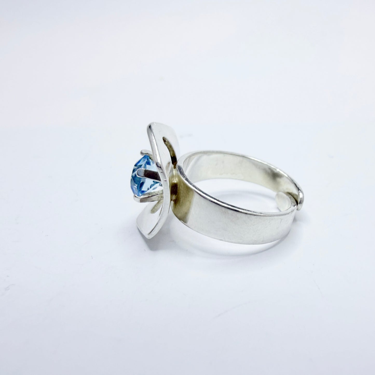 Brofod, Sweden 1975. Vintage Sterling Silver Synthetic Blue Spinel Ring.